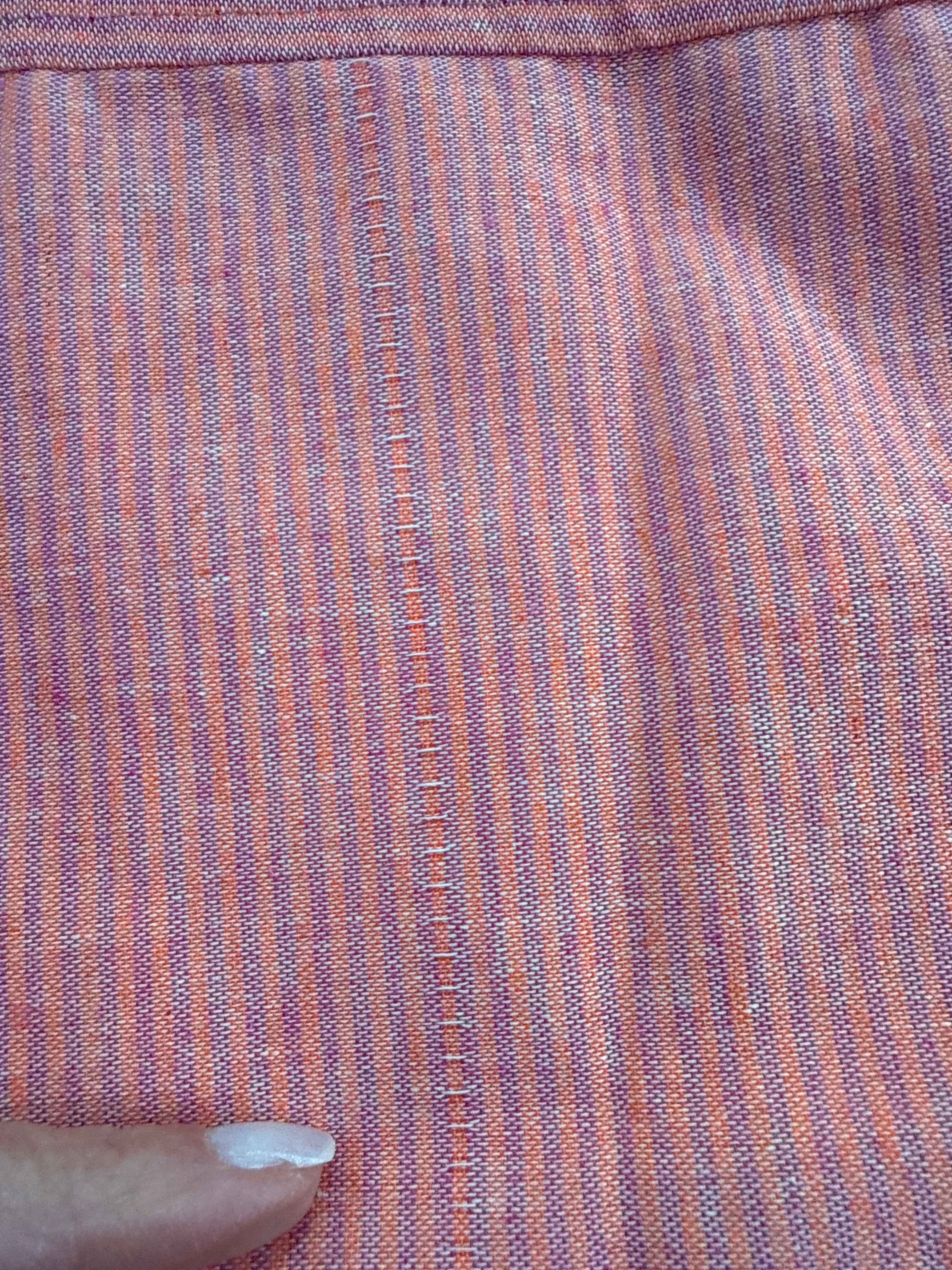 FINAL SALE - FLAWED Bailey Pinstripe Top in Coral - Small Secondary image