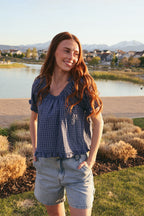 Bonnie Seersucker Plaid Blouse