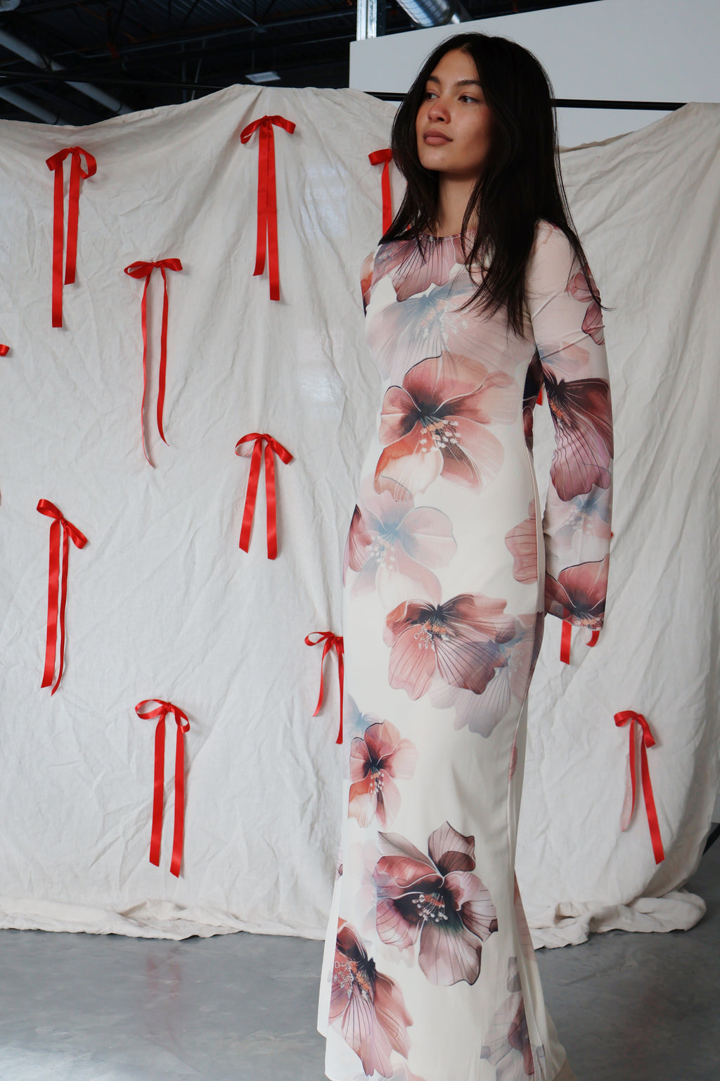 FINAL SALE - Ariana Mesh Maxi in Ivory