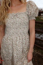 The Brigitte Floral Ivory Midi