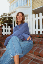 FINAL SALE - Piper HEART Cardigan in Denim Blue