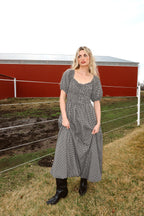Blackberry Gingham Maxi