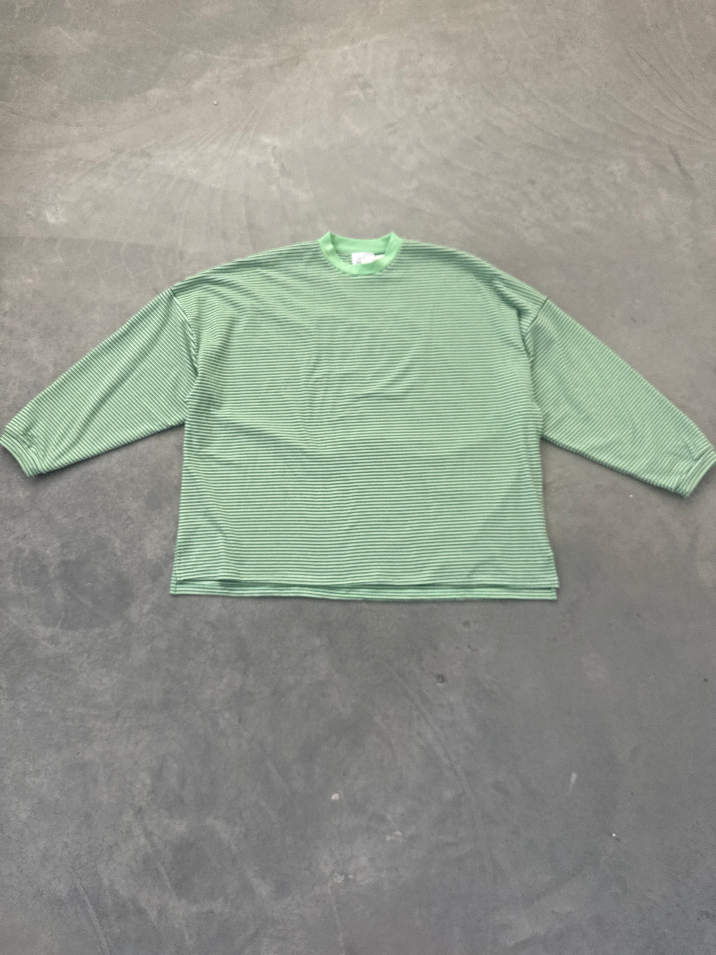 FINAL SALE - FLAWED Porter Stripe Pullover in Lime - S/M Main image