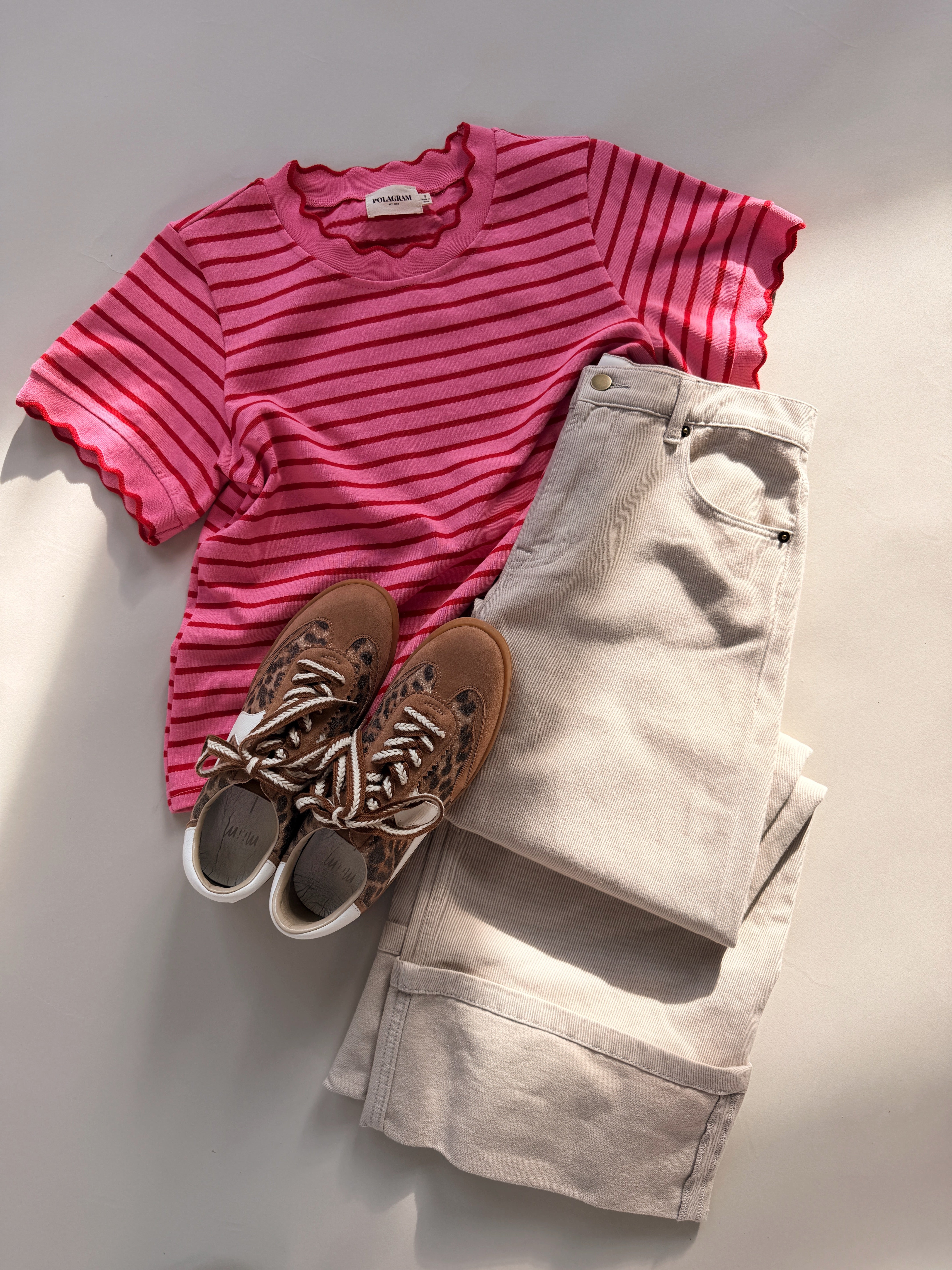 Sweetheart Stripe Tee in Pink Secondary image