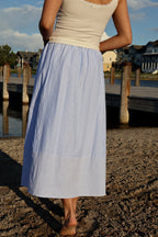Sandie Pinstripe Skirt in Blue