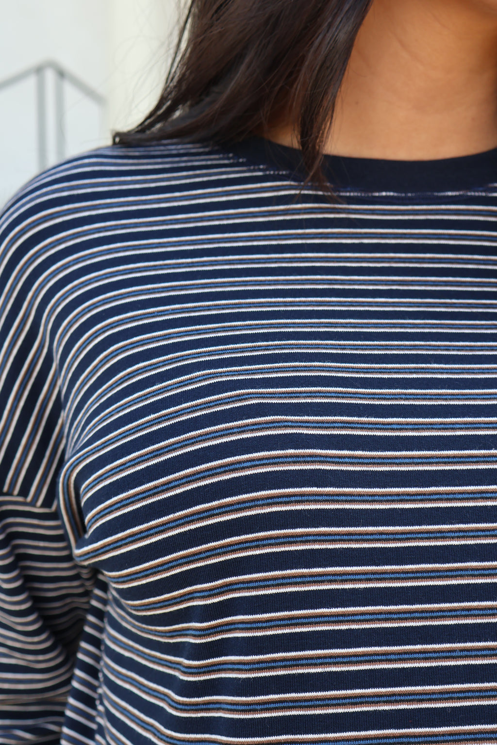 Carson Stripe Long Sleeve in Navy