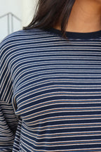 Carson Stripe Long Sleeve in Navy