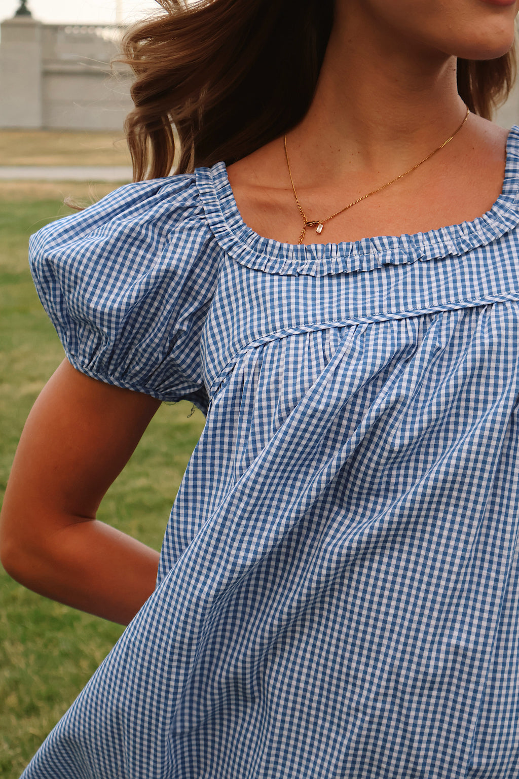 Teddy Gingham Ruffle Dress