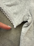 FINAL SALE - FLAWED Scallop Edge Tee in Grey - Small