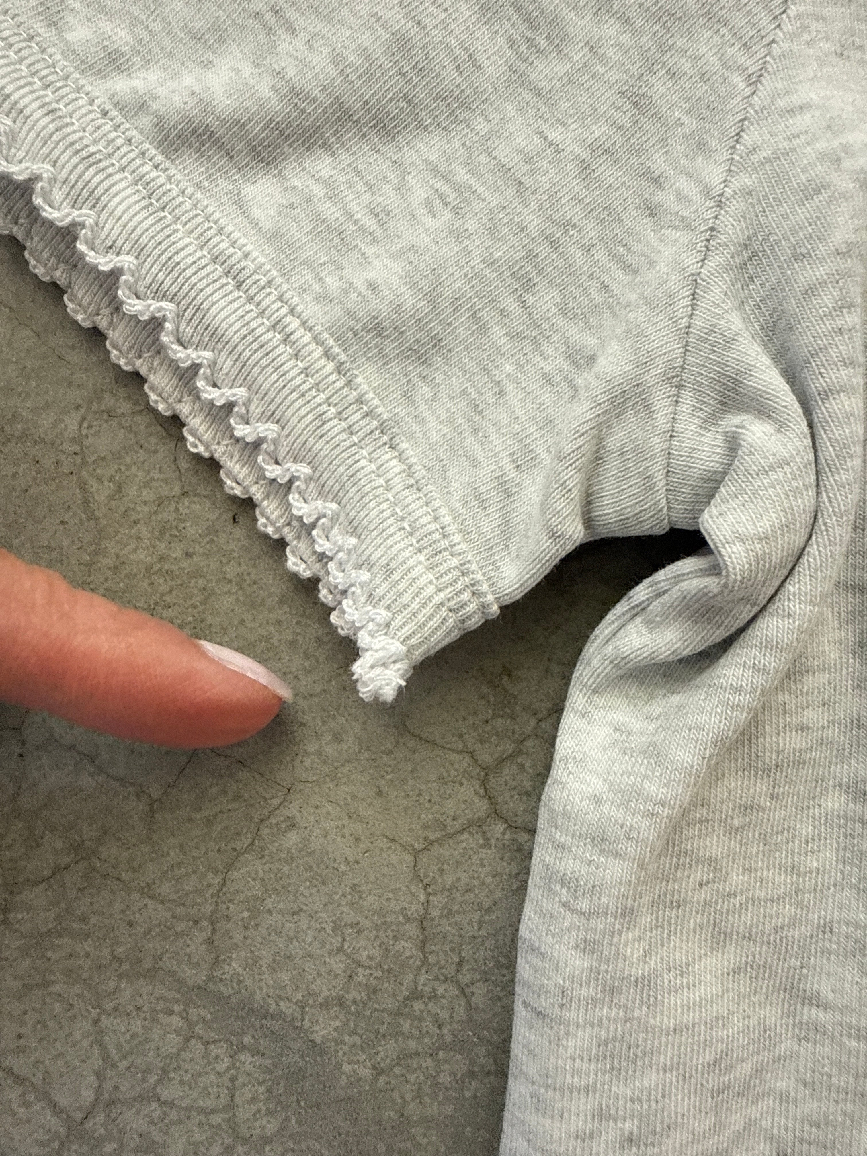 FINAL SALE - FLAWED Scallop Edge Tee in Grey - Small