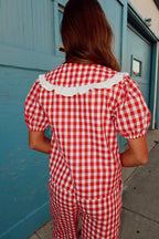 Penny Gingham Tie Blouse