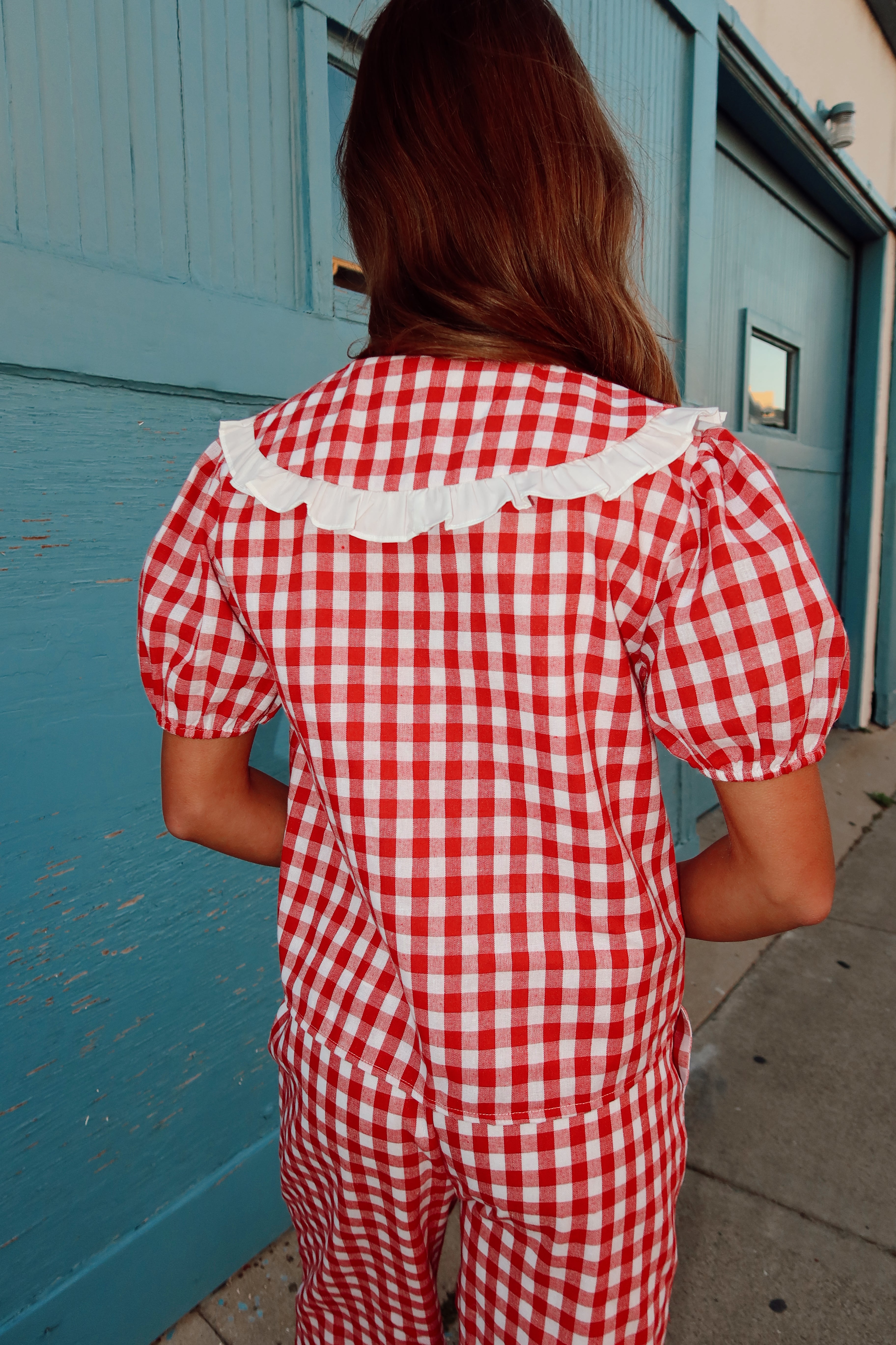 Penny Gingham Tie Blouse