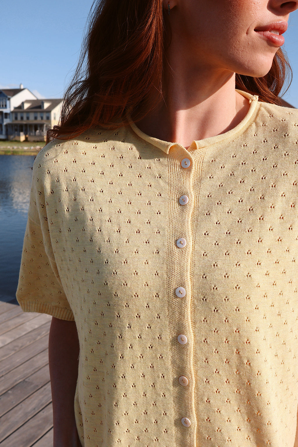 Seaside Sorbet Pointelle Cardigan