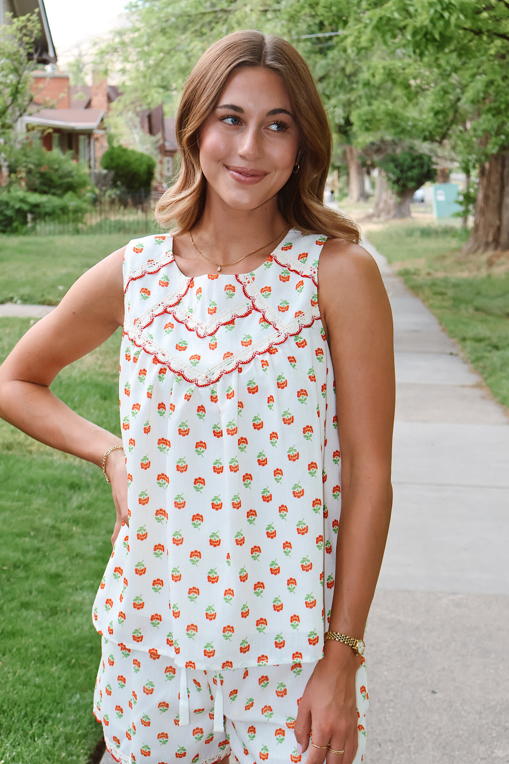 Flora Scalloped Tank