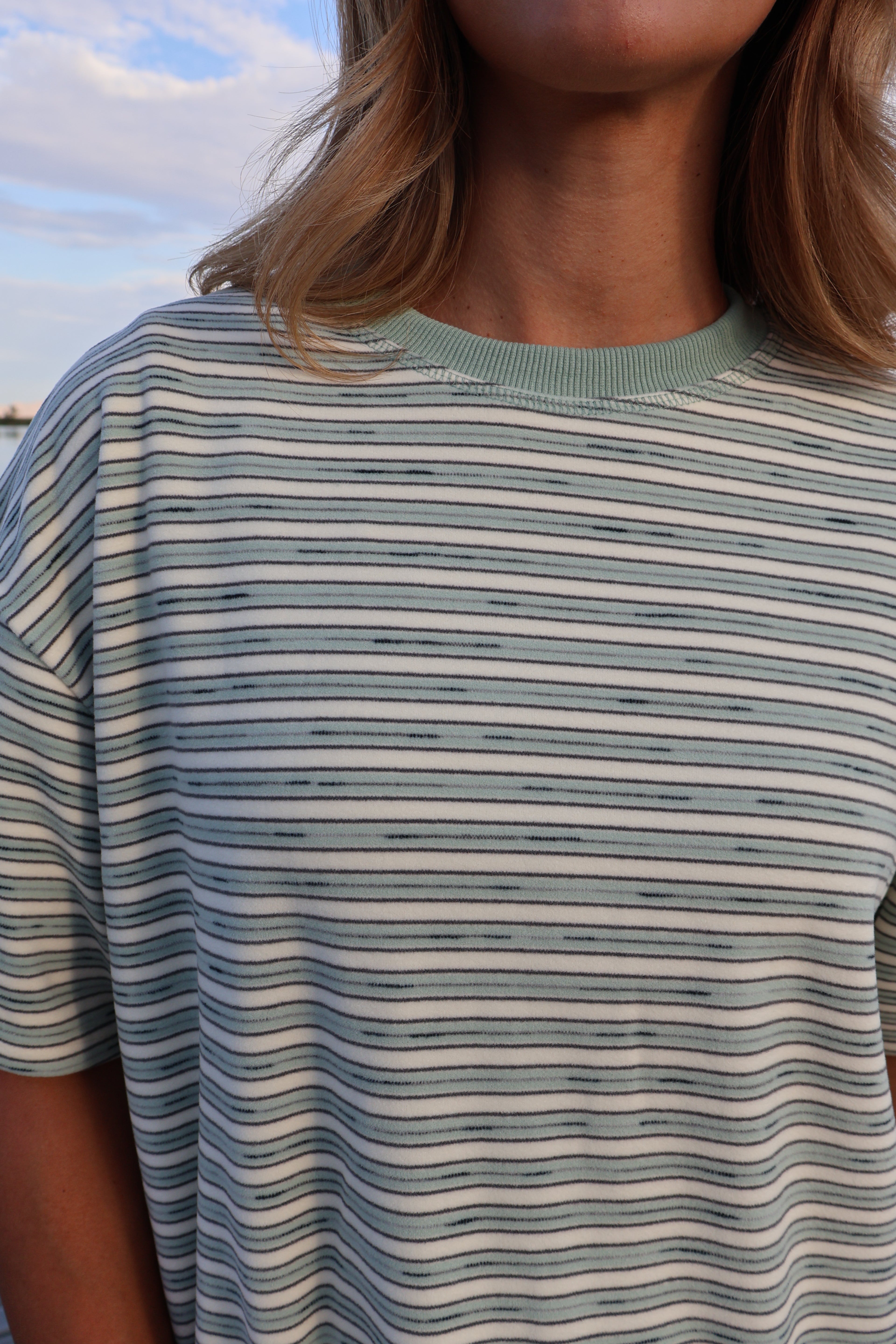 Cameron Fleece Stripe Tee