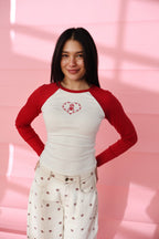FINAL SALE - Teddy Embroidered Raglan Tee