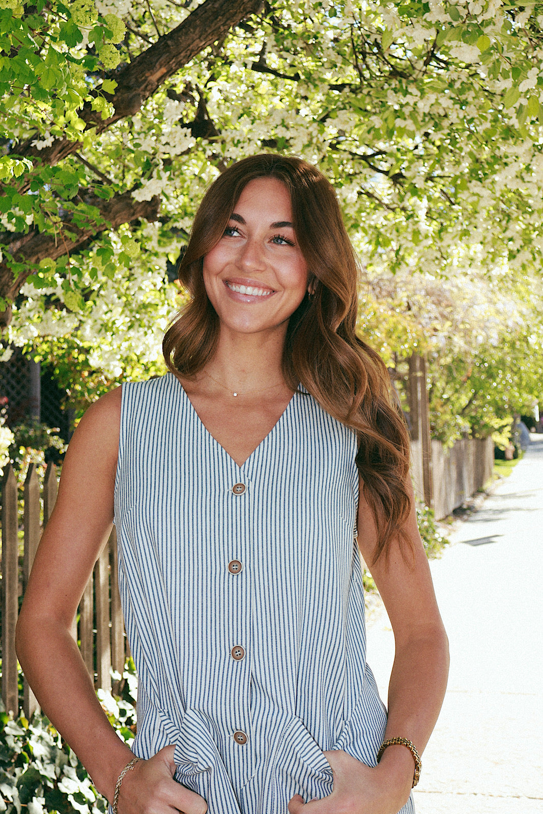 Newport Pinstripe Romper Secondary image