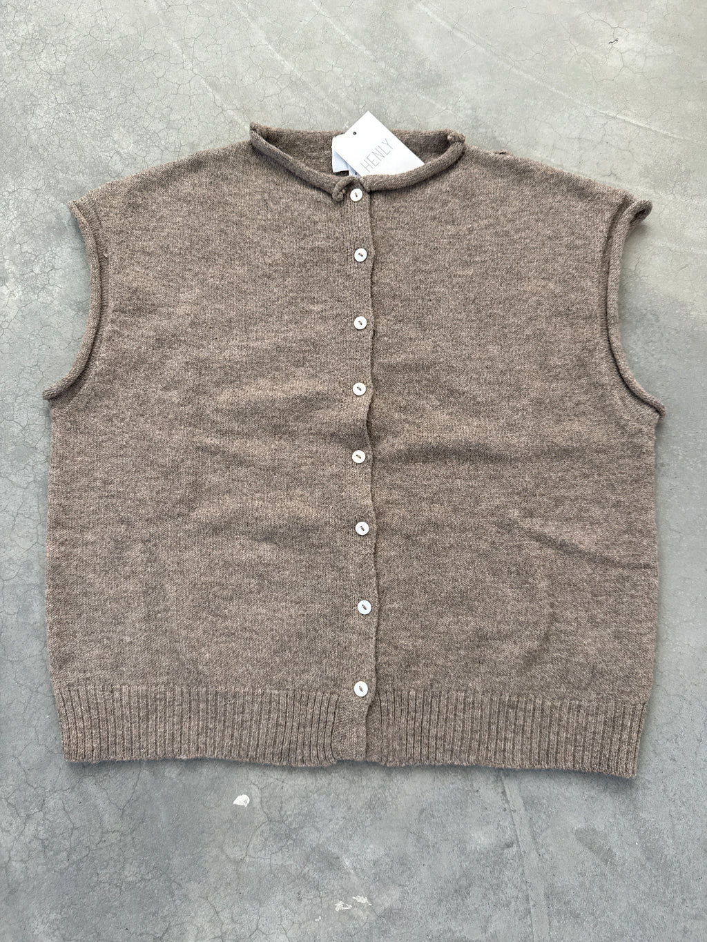 FINAL SALE - FLAWED Piper Short Sleeve Striped Cardigan in Mocha - Small