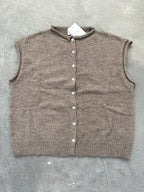FINAL SALE - FLAWED Piper Short Sleeve Striped Cardigan in Mocha - Small