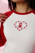 FINAL SALE - Teddy Embroidered Raglan Tee