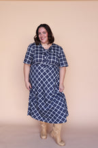 Highland Honey Plaid Midi Dress