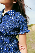 Dot Noir Smocked Top