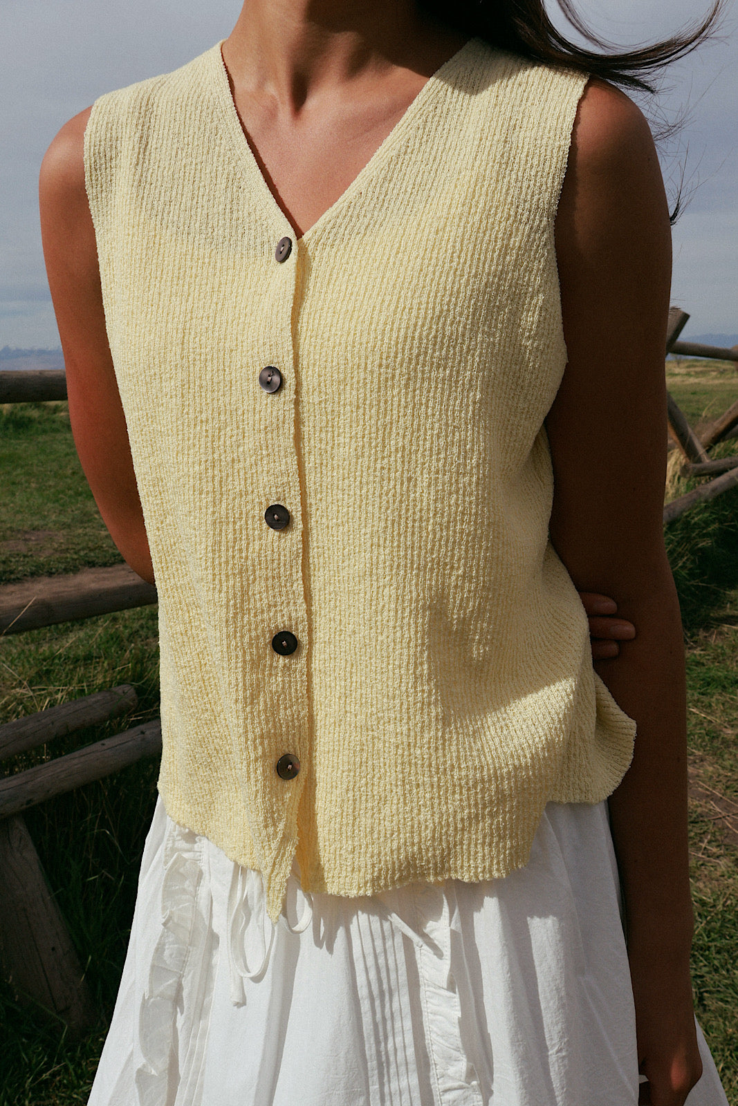 Rae Knit Tank in Butter Yellow