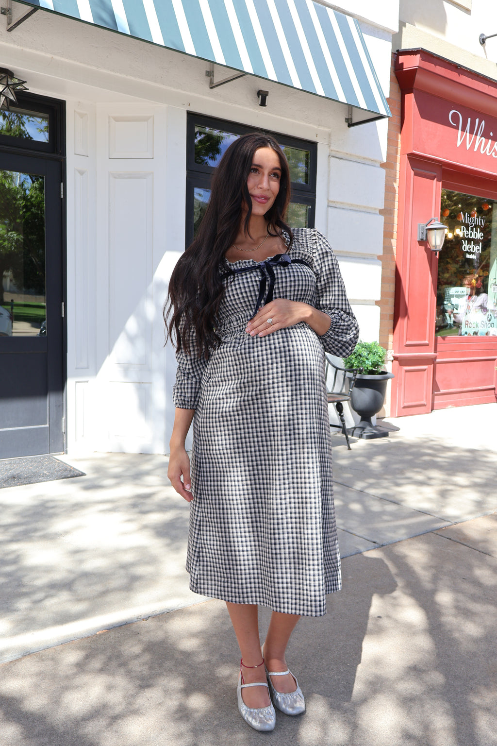 Plaid Dress in Navy