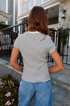 Stripe Ribbed Knit Tee