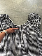 FINAL SALE - FLAWED Aspyn Gingham Blouse in Black - Small
