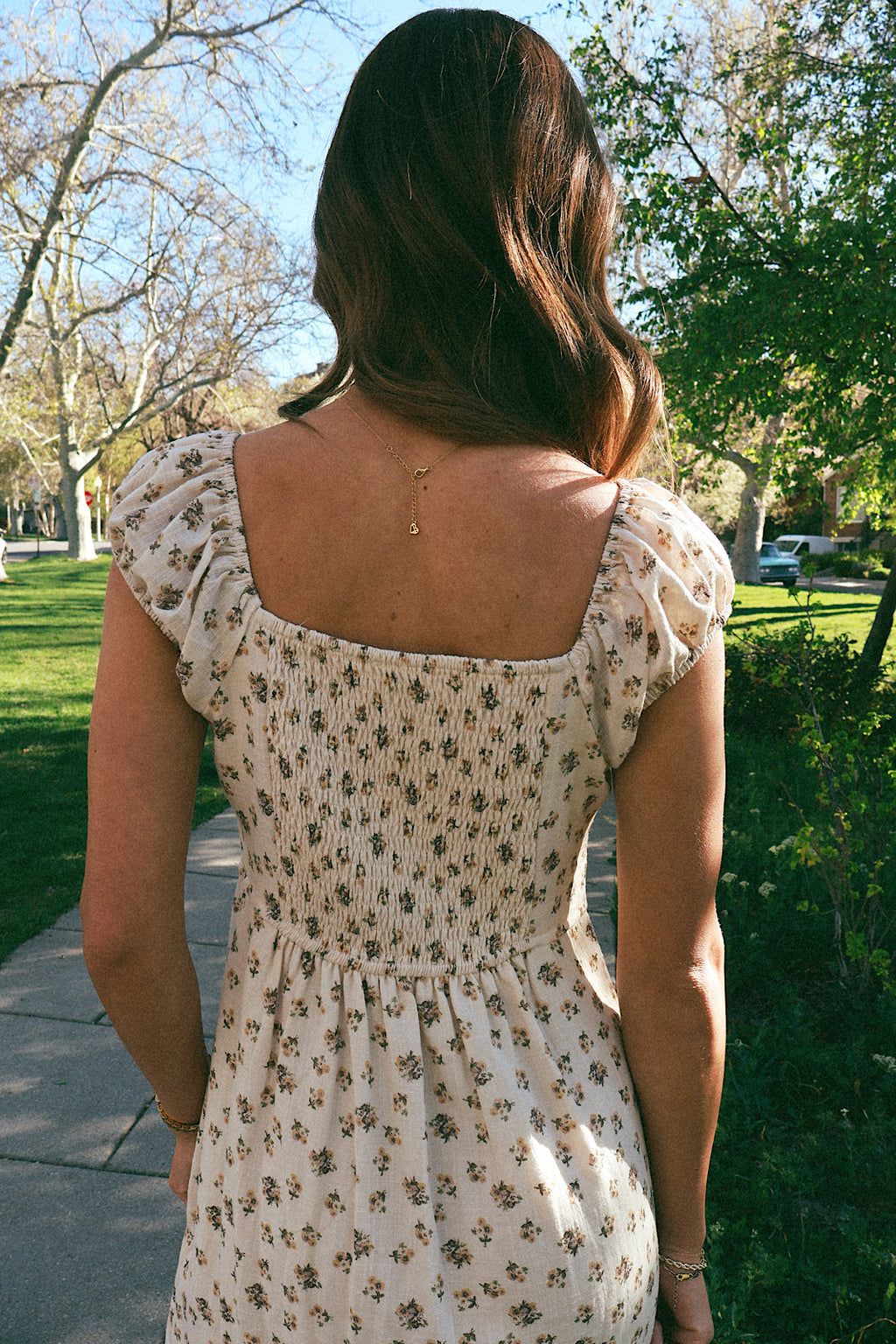 Sweet Dreams Floral Dress in Oatmeal