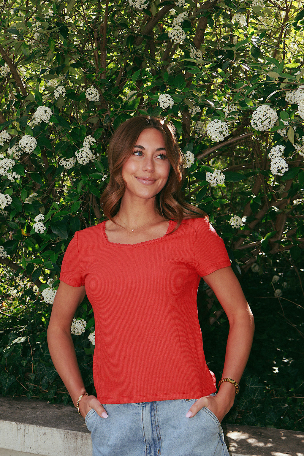 Sweetheart Ribbed Tee