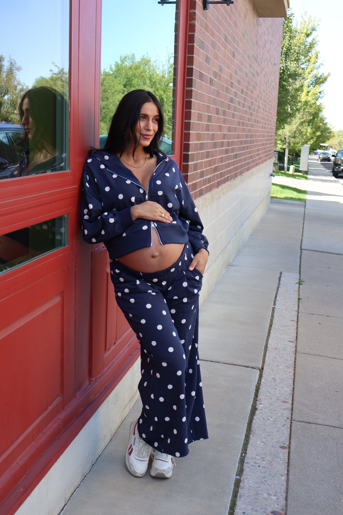 Polka Dot Lounge Pants in Navy