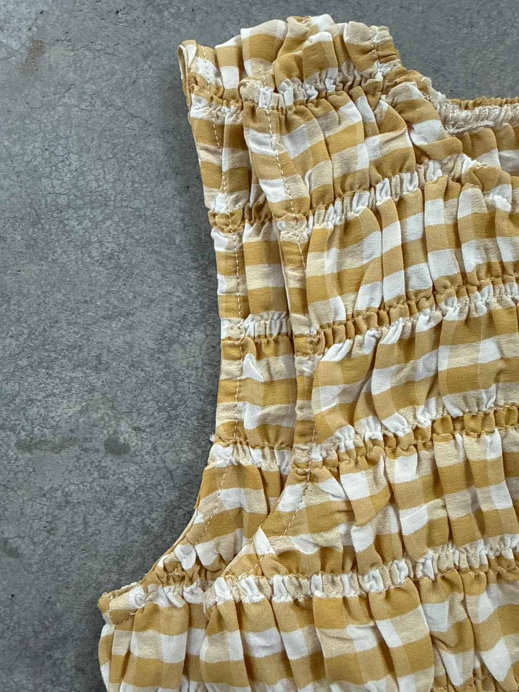 FINAL SALE - FLAWED Savannah Gingham Top in Yellow - Small