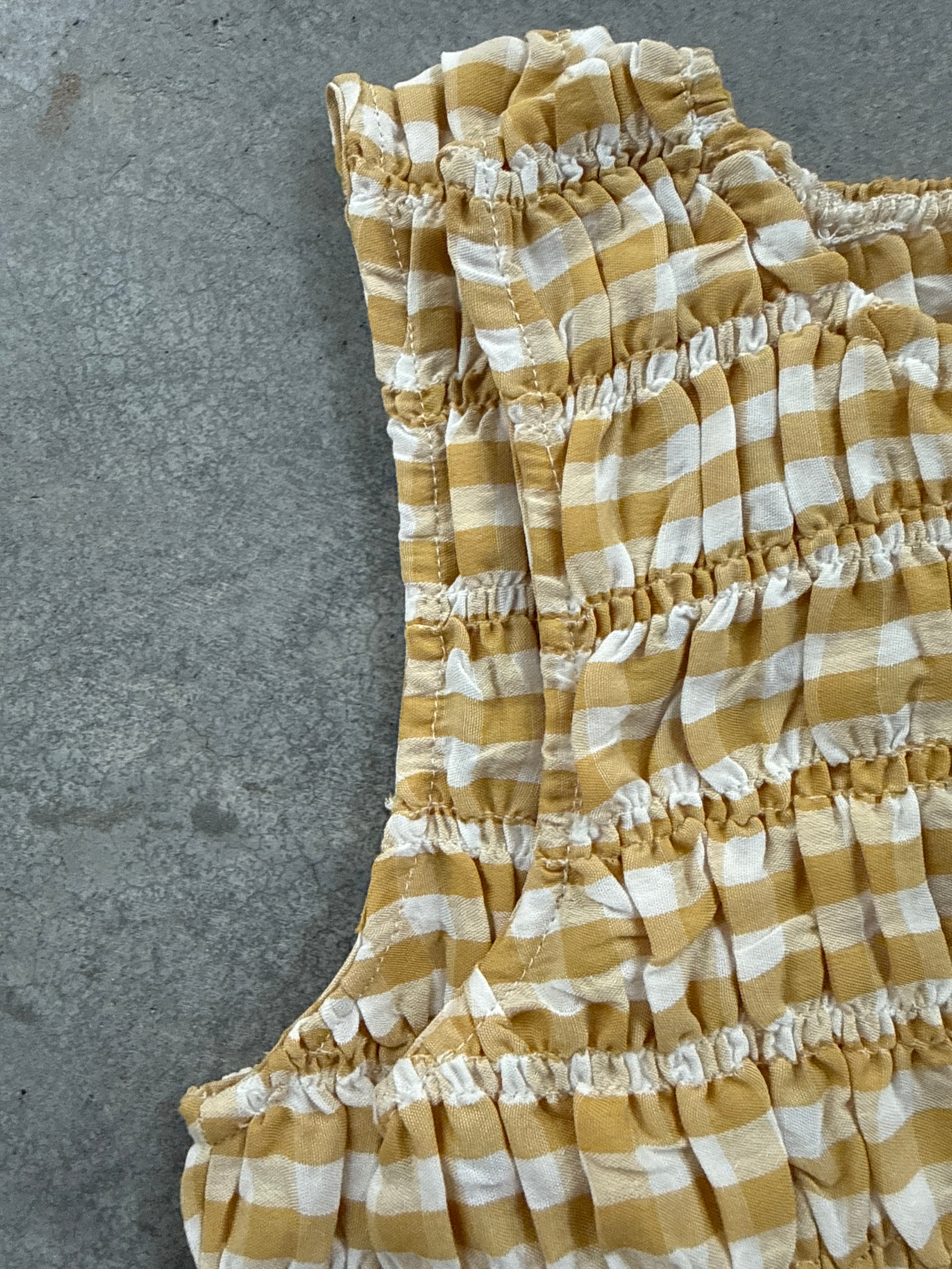 FINAL SALE - FLAWED Savannah Gingham Top in Yellow - Small