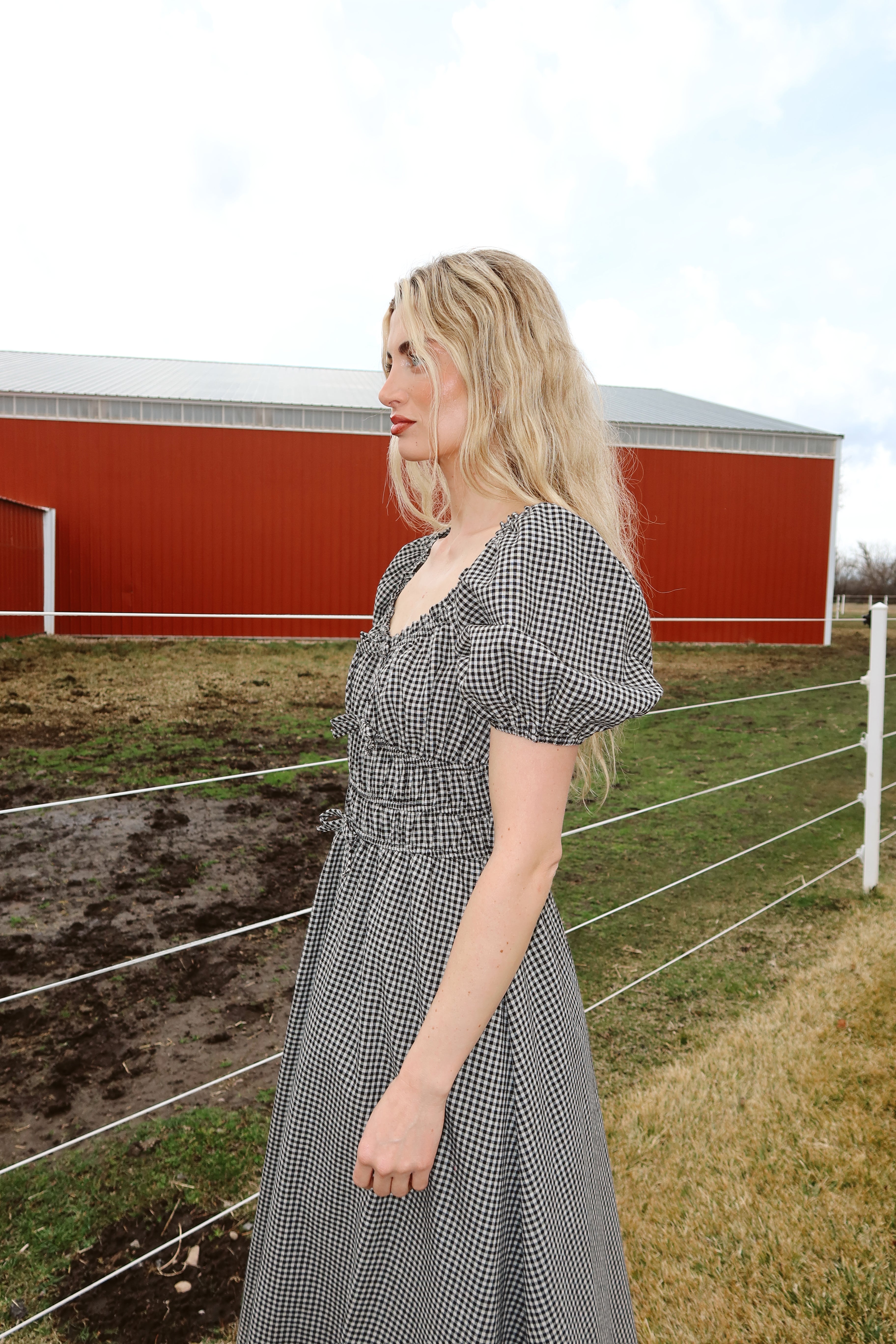Blackberry Gingham Maxi