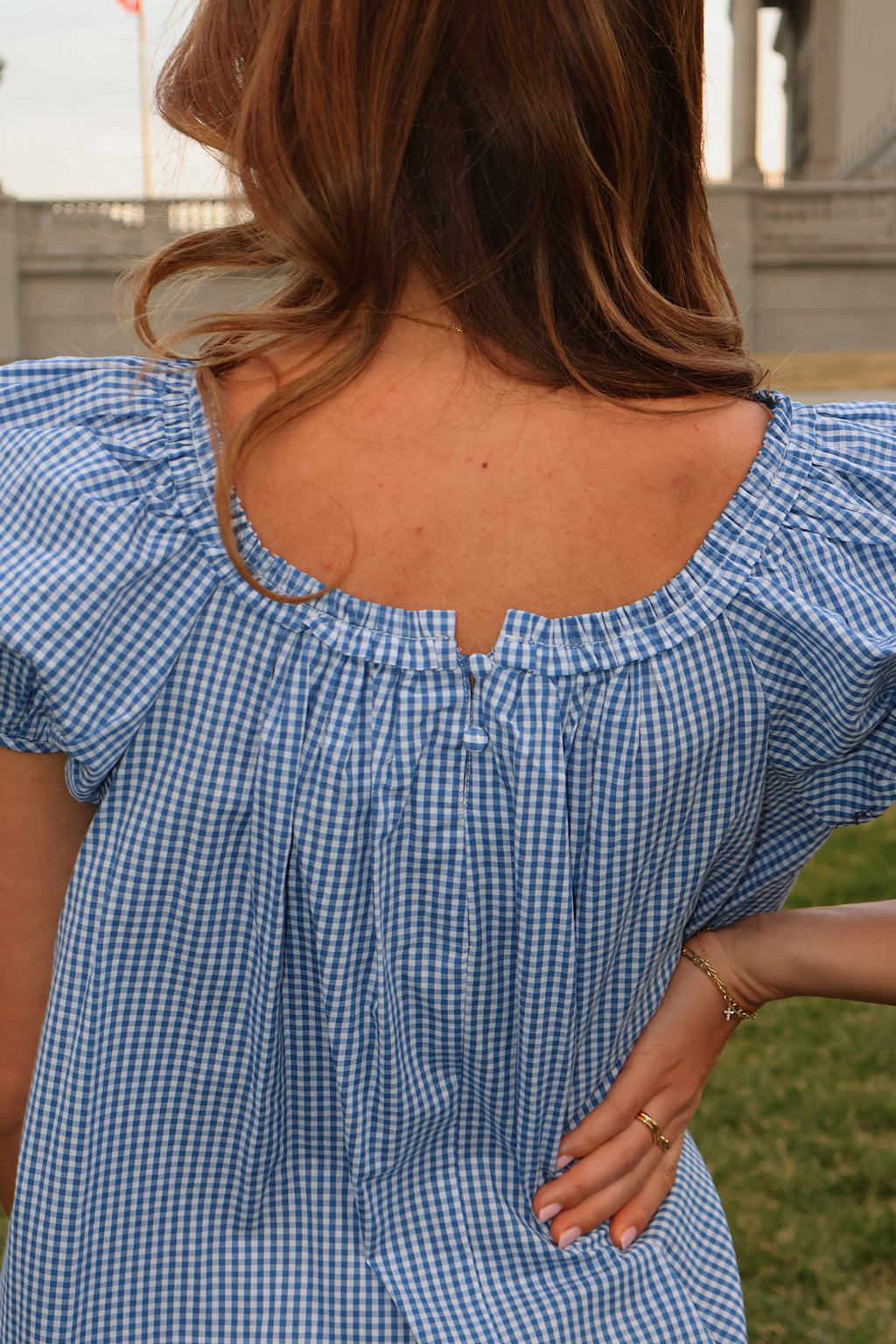Teddy Gingham Ruffle Dress