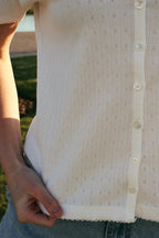 Leslie Pointelle V-Neck Tee