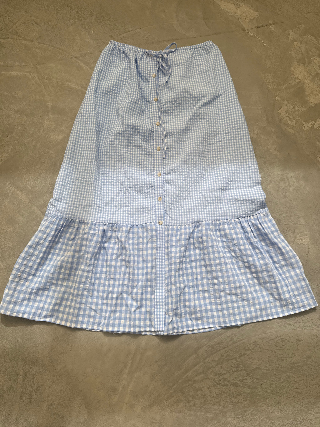 FINAL SALE - FLAWED Bluebell Gingham Skirt - Small