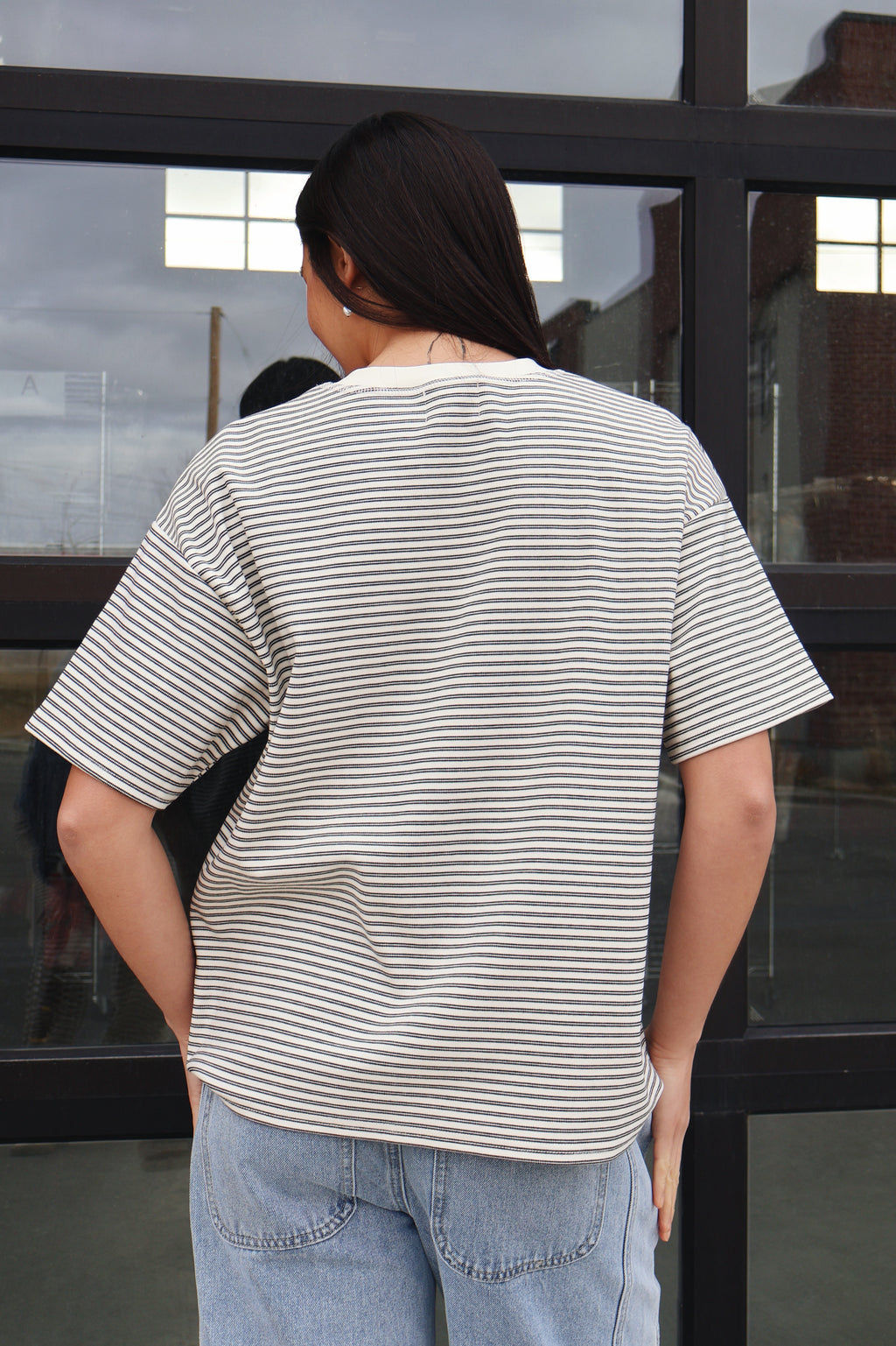 Billie Stripe Tee in Ivory