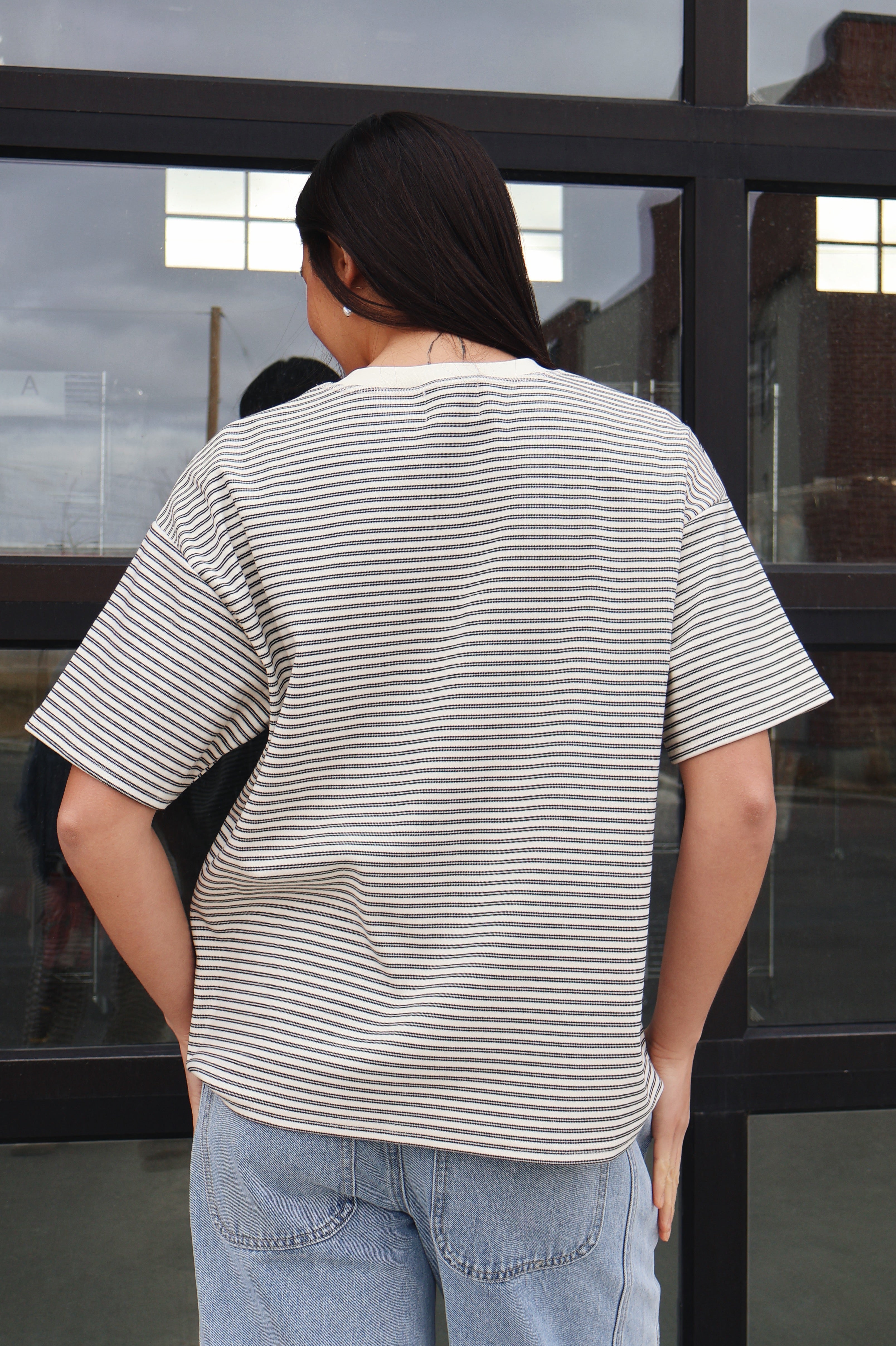 Billie Stripe Tee in Ivory