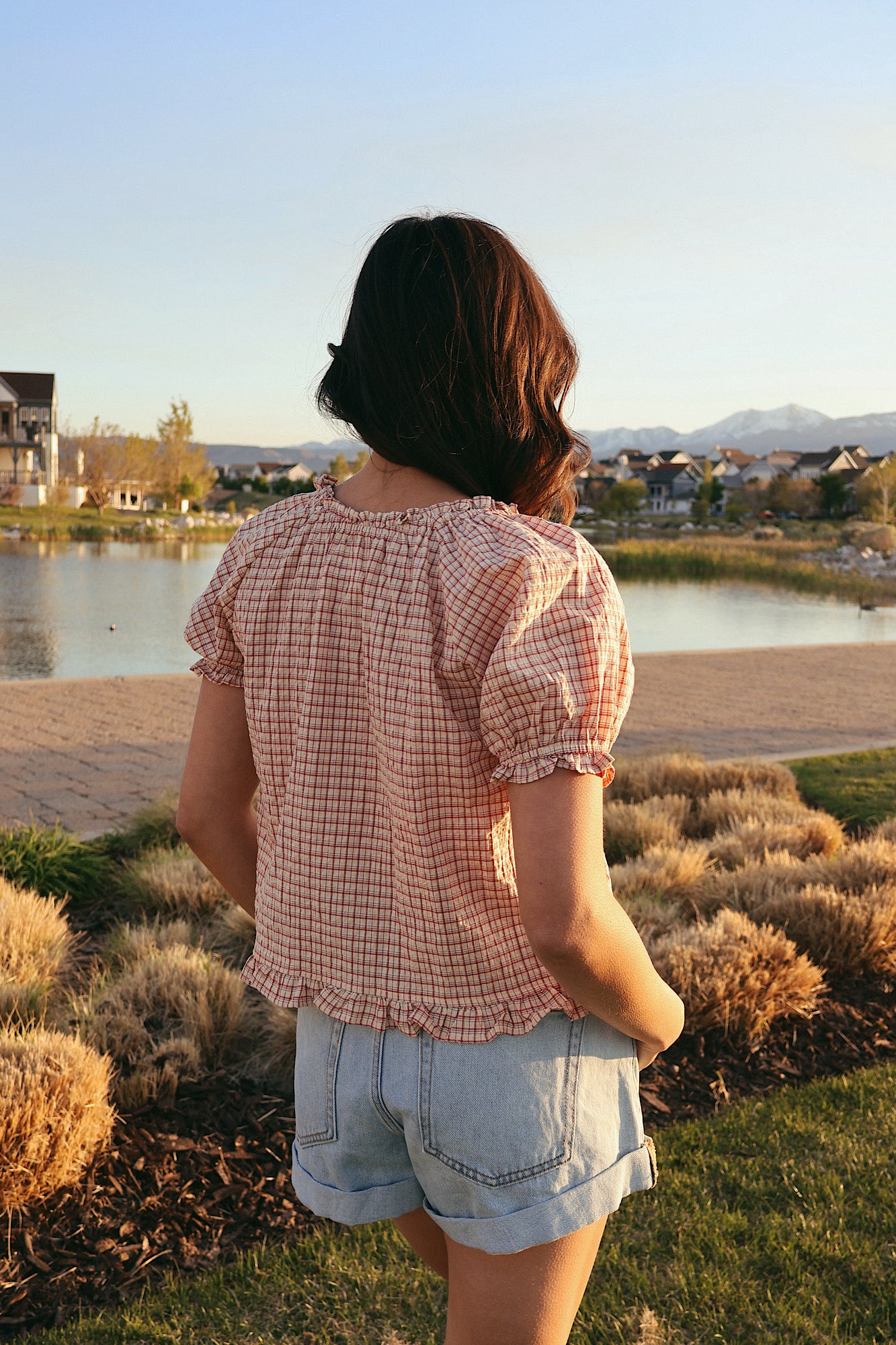 Bonnie Seersucker Plaid Blouse Secondary image