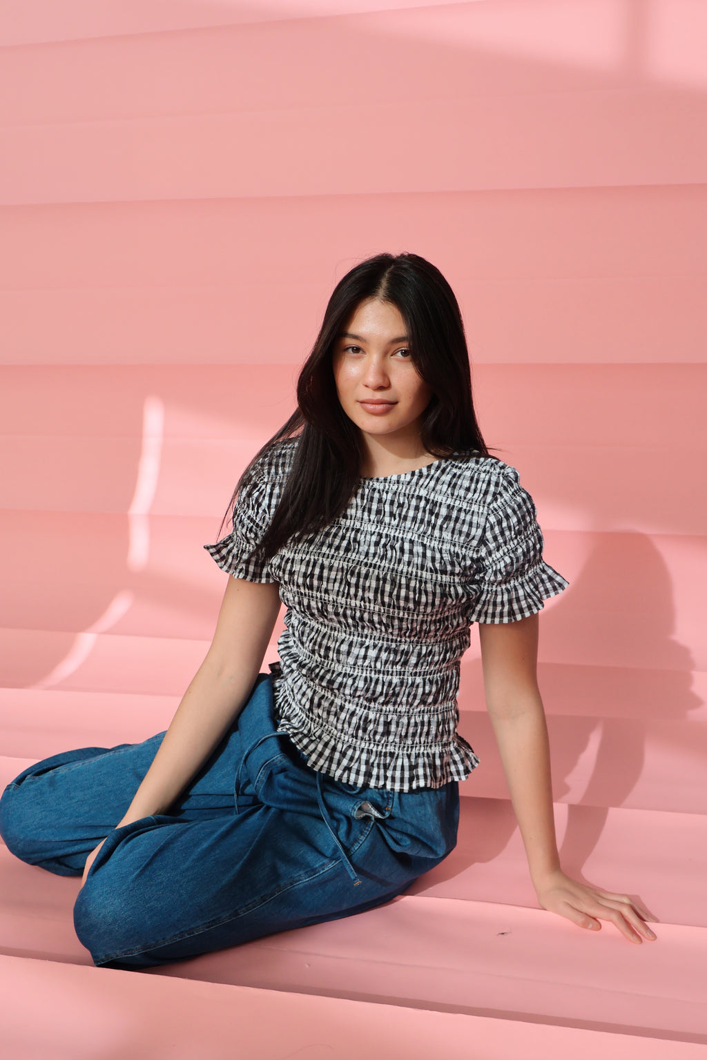Ruby Smocked Top in Black