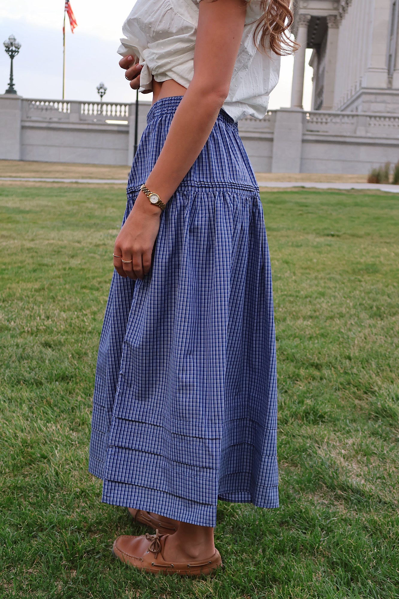 Bristol Plaid Skirt in Blue Secondary image