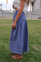 Bristol Plaid Skirt in Blue
