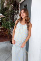 Adelaide Checkered Tank in Blue