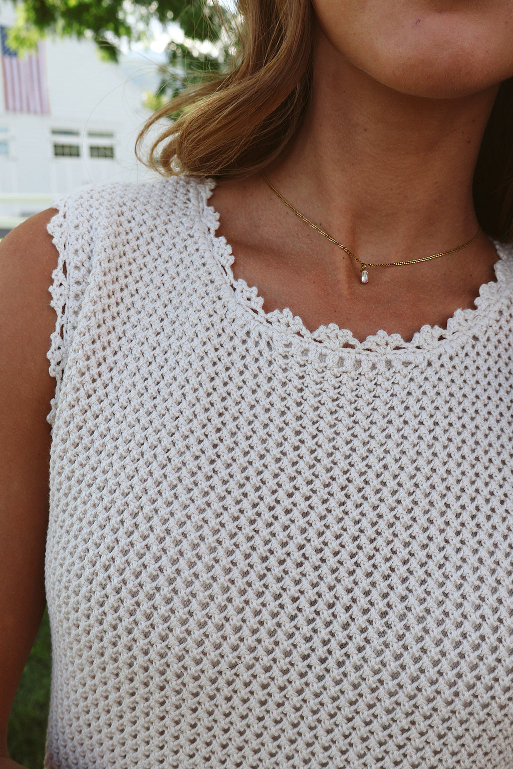 Tera Crochet Dress in Natural