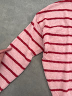 FINAL SALE - FLAWED Stripe Piper Cardigan in Pink & Red Stripes - Small