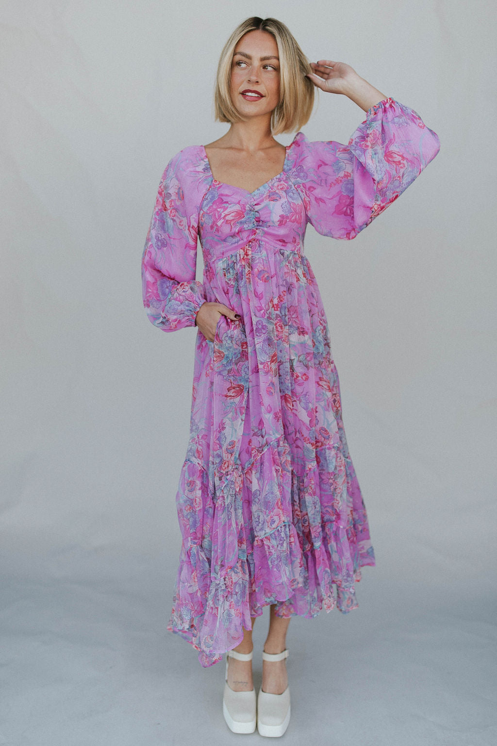 Purple Rain Floral Midi Main image