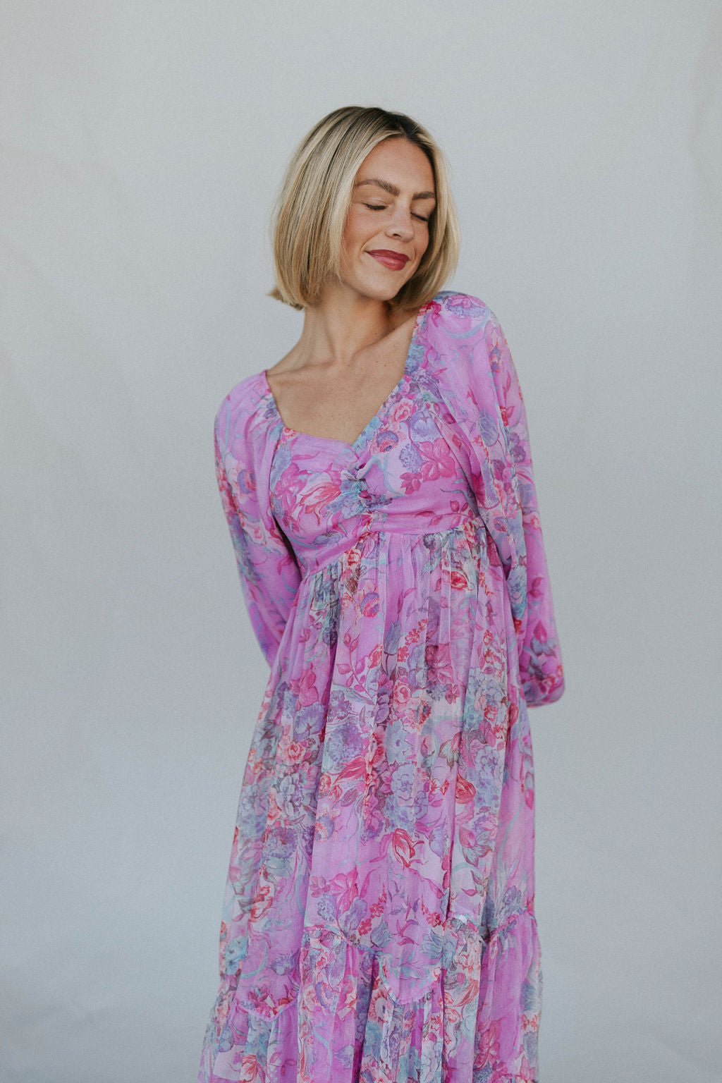 Purple Rain Floral Midi